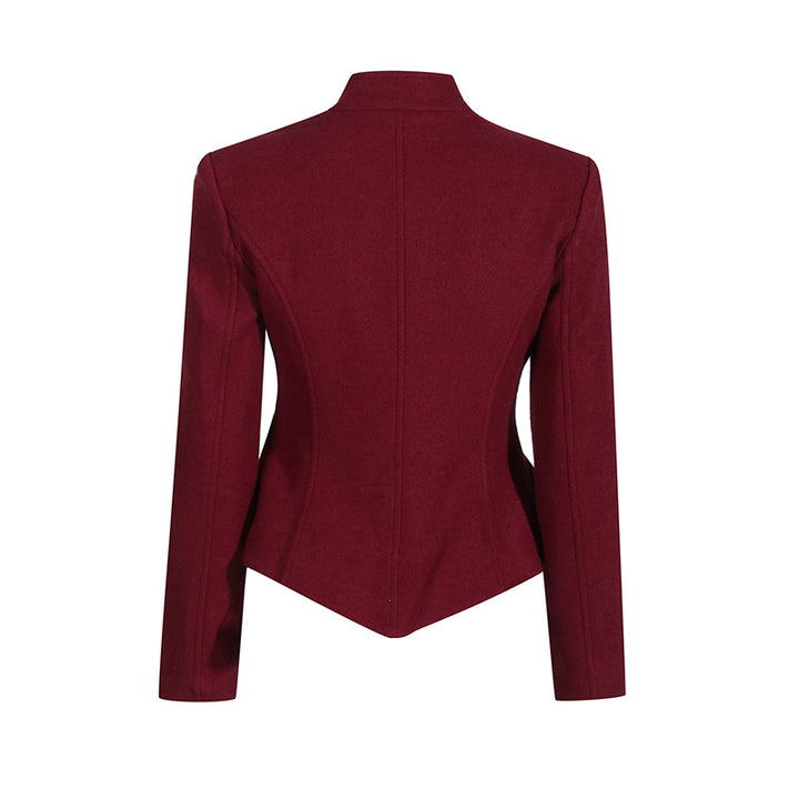 tailored jacket with sculpted cutout neckline – RUBYLAX