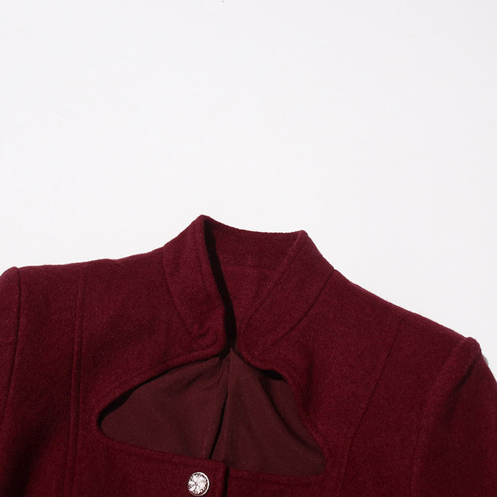 tailored jacket with sculpted cutout neckline – RUBYLAX