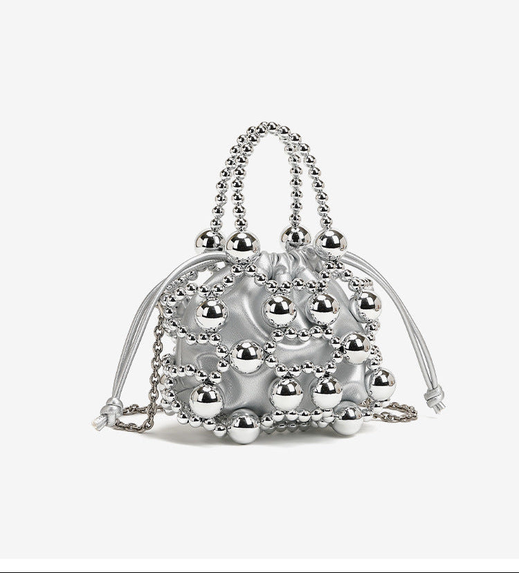 geweven rieten draagtas met dubbele leren handvatten – LÉONIE 