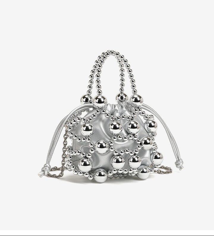 geweven rieten draagtas met dubbele leren handvatten – LÉONIE 