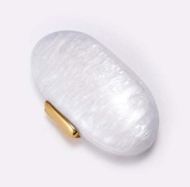 oval acrylic clutch with marble texture – CELESNEK