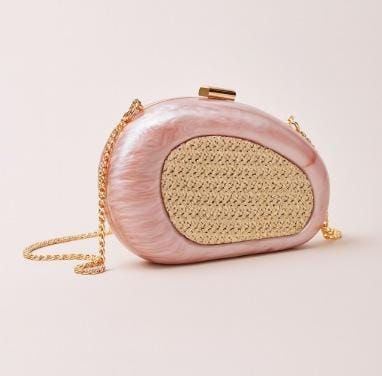 geweven rieten draagtas met dubbele leren handvatten – LÉONIE 