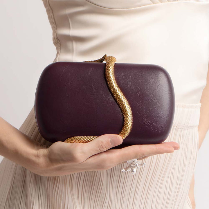 oval clutch with gold snake wrap detail – SERPENTILA