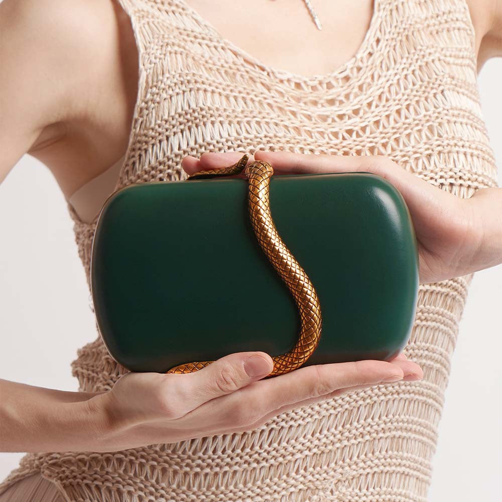 oval clutch with gold snake wrap detail – SERPENTILA
