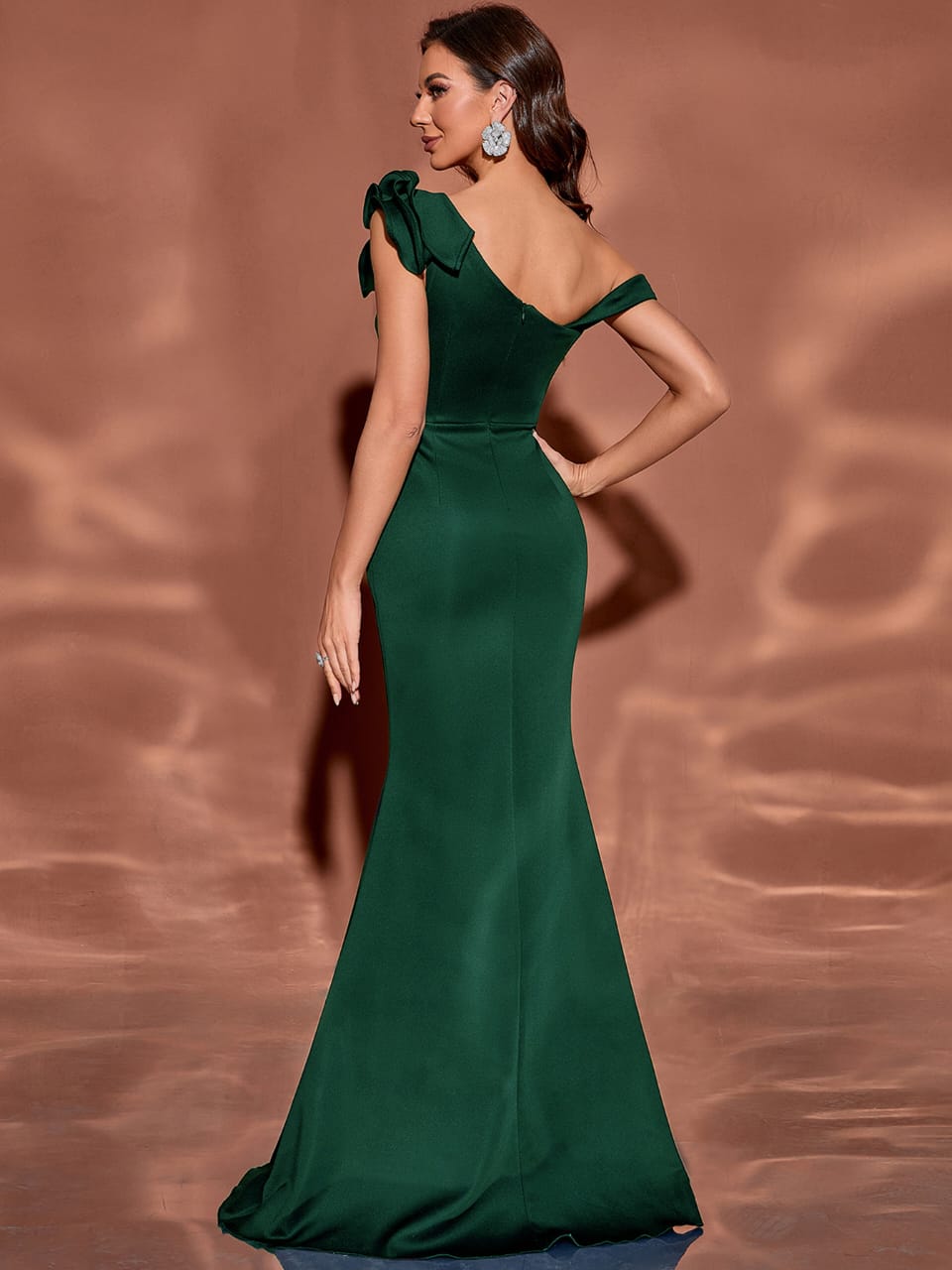 off-shoulder mermaid gown with ruffled detail – BOIRU