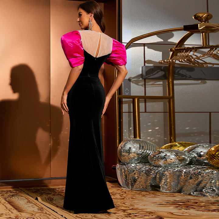 Geplooide top met uitlopende mouwen en maxi-rok set met tailleband – Rosiny 