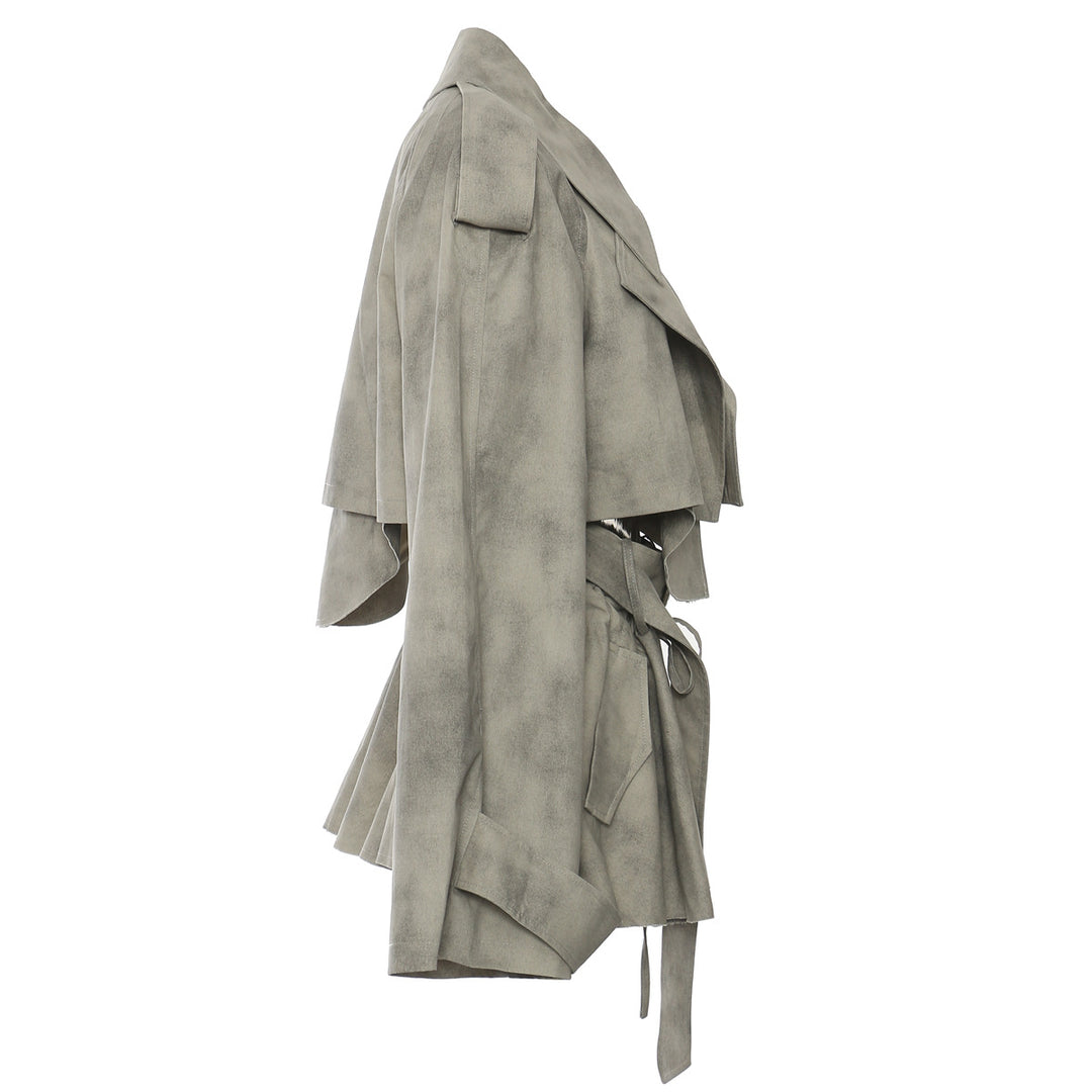 cropped suede jacket with wide lapel – NOLVA