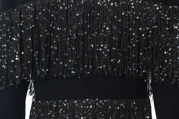 Geplooide top met uitlopende mouwen en maxi-rok set met tailleband – Rosiny 