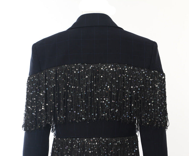 Geplooide top met uitlopende mouwen en maxi-rok set met tailleband – Rosiny 