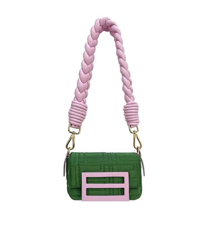 gewebte Rattan-Tragetasche mit doppelten Ledergriffen – LÉONIE 