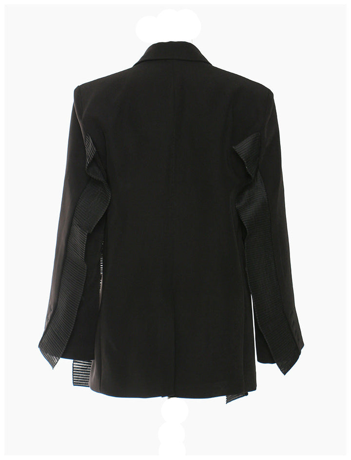 Geplooide top met uitlopende mouwen en maxi-rok set met tailleband – Rosiny 