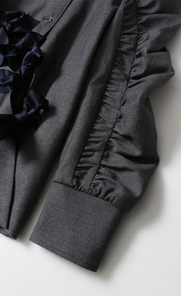 Haut à manches évasées plissées et ensemble jupe longue avec ceinture à la taille – Rosiny 