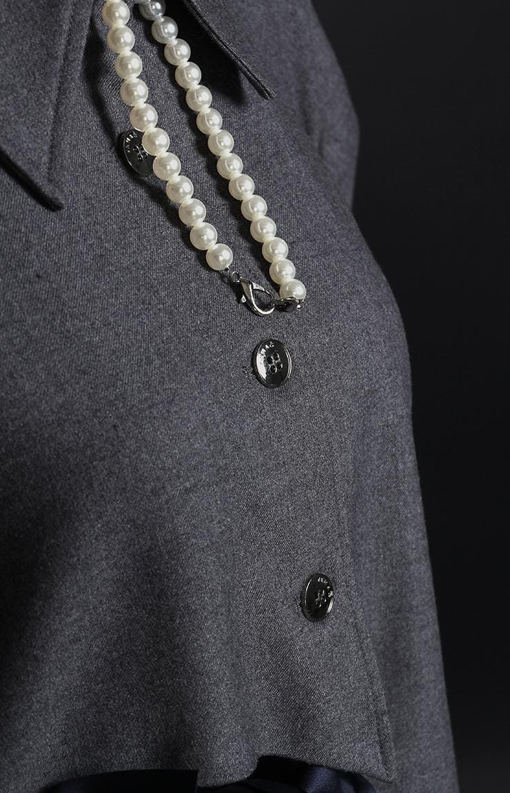 Haut à manches évasées plissées et ensemble jupe longue avec ceinture à la taille – Rosiny 