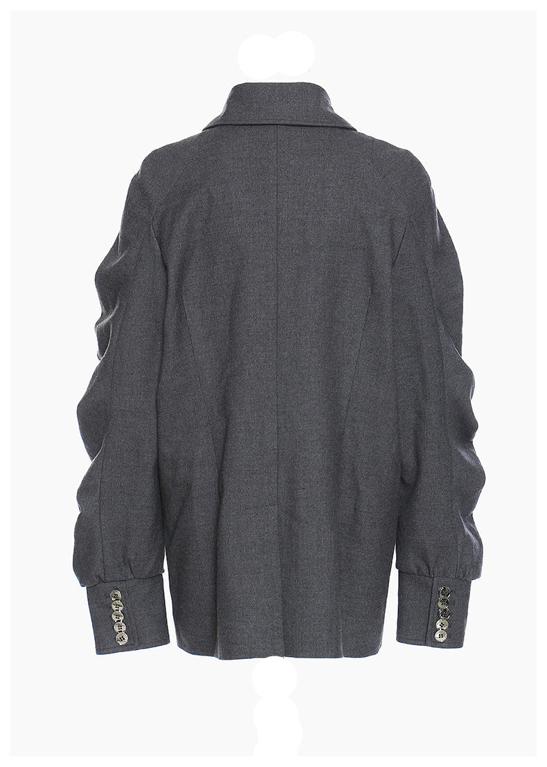 Haut à manches évasées plissées et ensemble jupe longue avec ceinture à la taille – Rosiny 