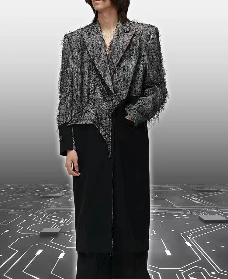 long blazer with contrast star panel – BASTRIND