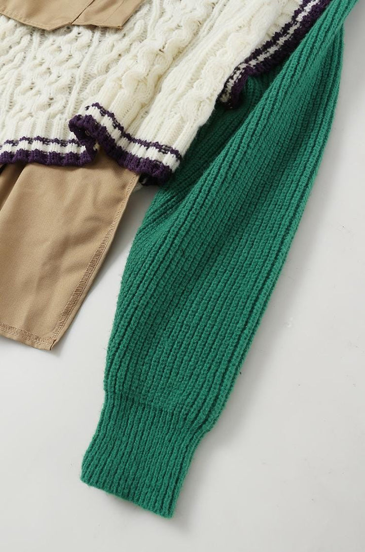 Plissiertes Oberteil mit ausgestellten Ärmeln und Maxirock-Set mit Taillengürtel – Rosiny 