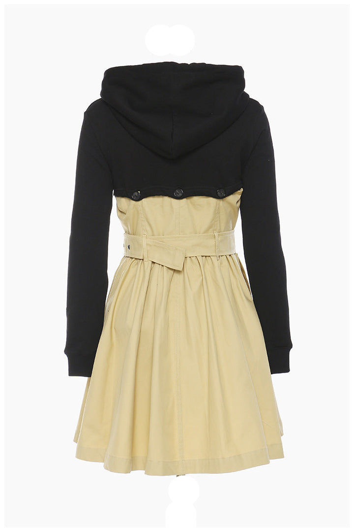 hooded trench jacket with belted waist – HARLOW