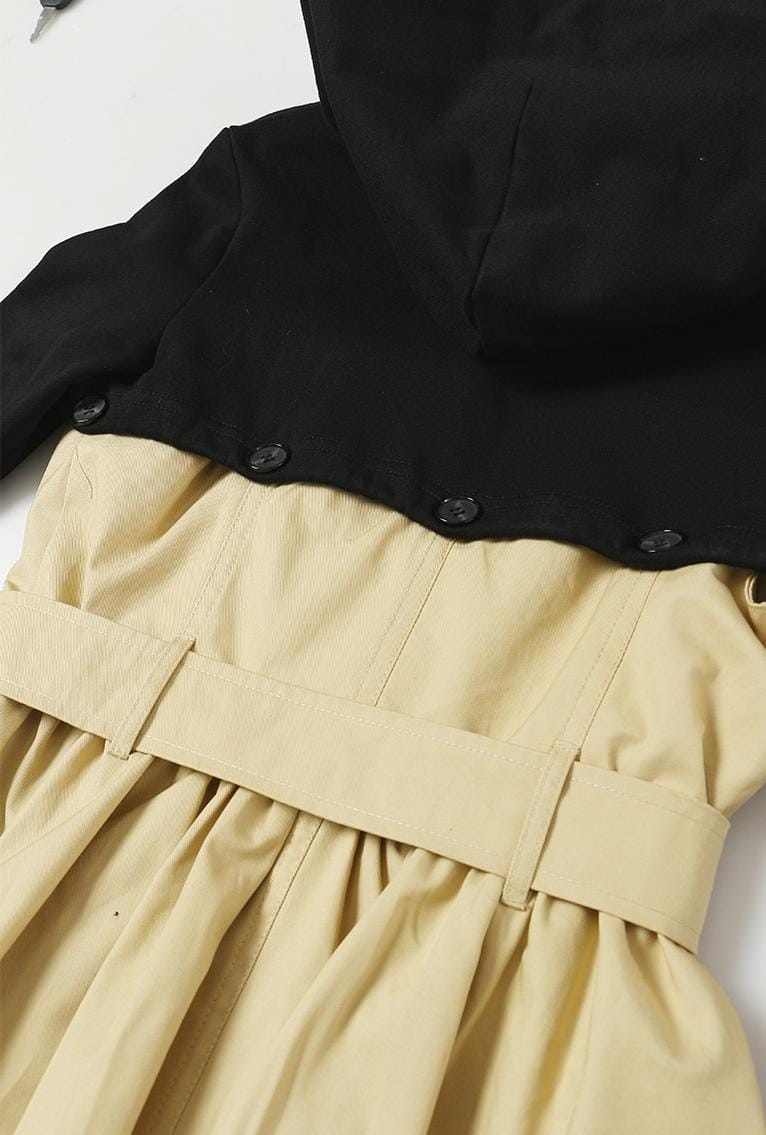 hooded trench jacket with belted waist – HARLOW