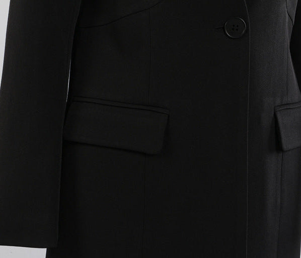 long tailored coat with curved neckline – VERZA