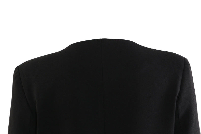 long tailored coat with curved neckline – VERZA