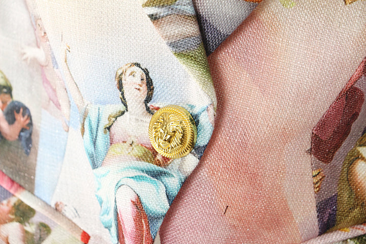 printed tailored blazer with baroque art design – ELYSINA