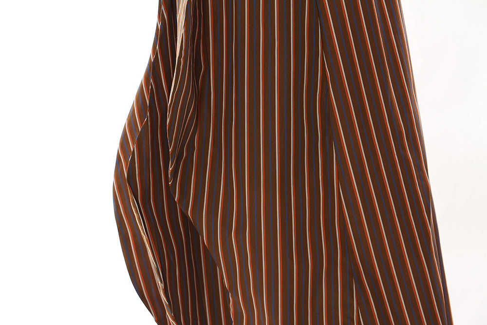 Plissiertes Oberteil mit ausgestellten Ärmeln und Maxirock-Set mit Taillengürtel – Rosiny 