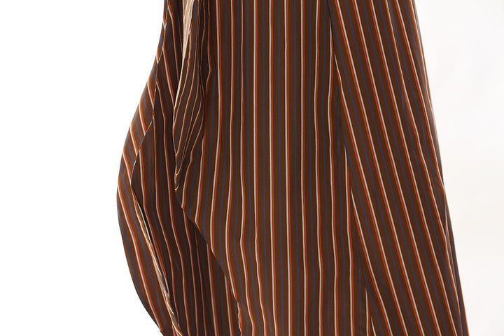 Plissiertes Oberteil mit ausgestellten Ärmeln und Maxirock-Set mit Taillengürtel – Rosiny 