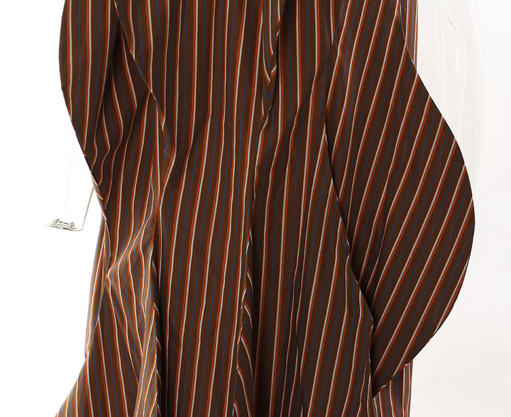 Plissiertes Oberteil mit ausgestellten Ärmeln und Maxirock-Set mit Taillengürtel – Rosiny 