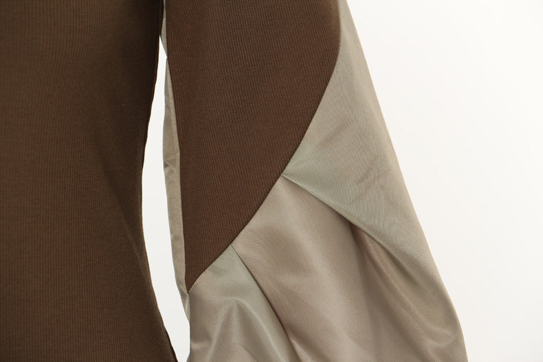 Plissiertes Oberteil mit ausgestellten Ärmeln und Maxirock-Set mit Taillengürtel – Rosiny 