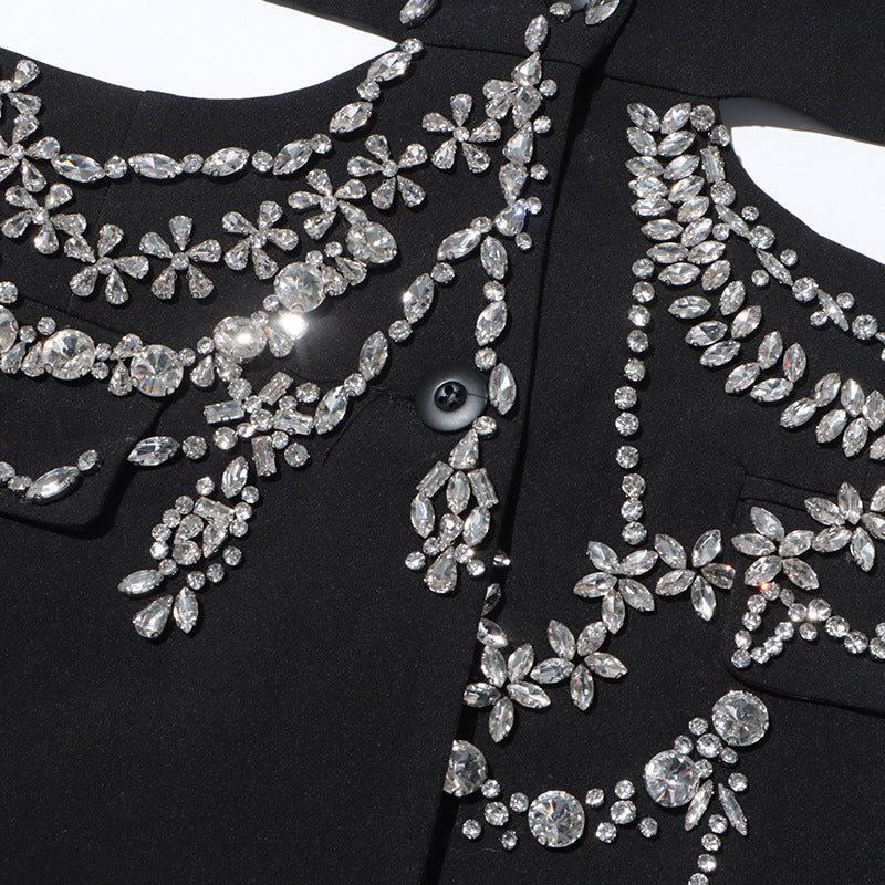 Geplooide top met uitlopende mouwen en maxi-rok set met tailleband – Rosiny 