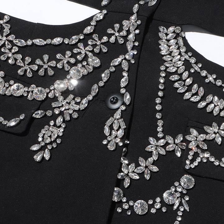 Geplooide top met uitlopende mouwen en maxi-rok set met tailleband – Rosiny 