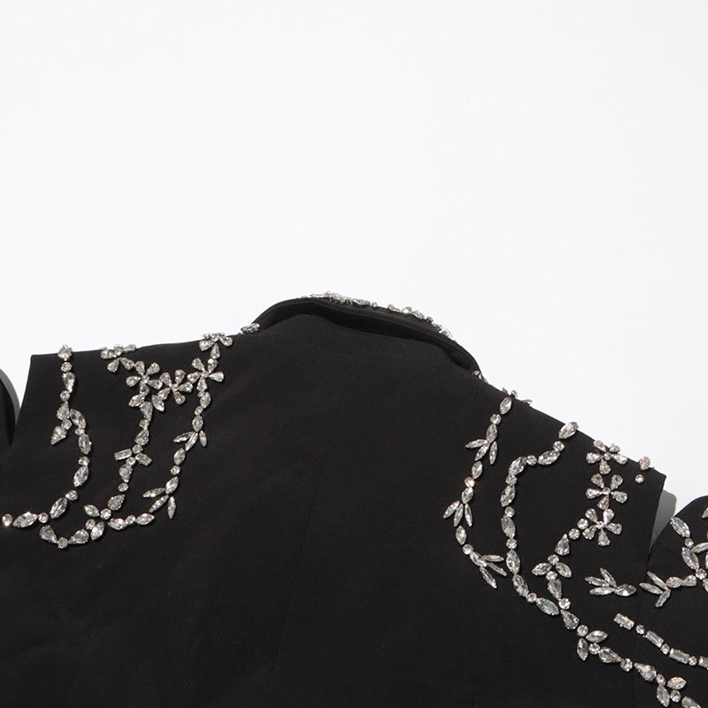 Geplooide top met uitlopende mouwen en maxi-rok set met tailleband – Rosiny 