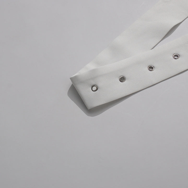 Geplooide top met uitlopende mouwen en maxi-rok set met tailleband – Rosiny 