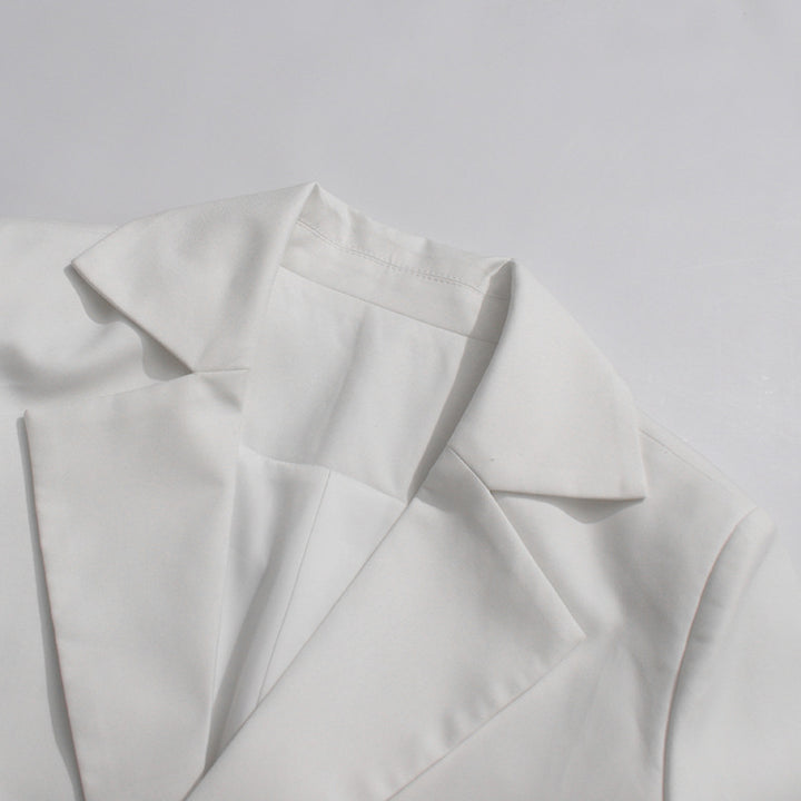 Geplooide top met uitlopende mouwen en maxi-rok set met tailleband – Rosiny 