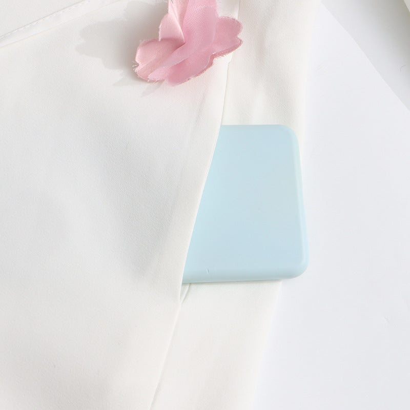 Haut à manches évasées plissées et ensemble jupe longue avec ceinture à la taille – Rosiny 