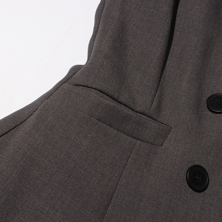 معطف طويل مزدوج الصدر بقصة أنيقة واسعة من الأسفل - فيكتورينا