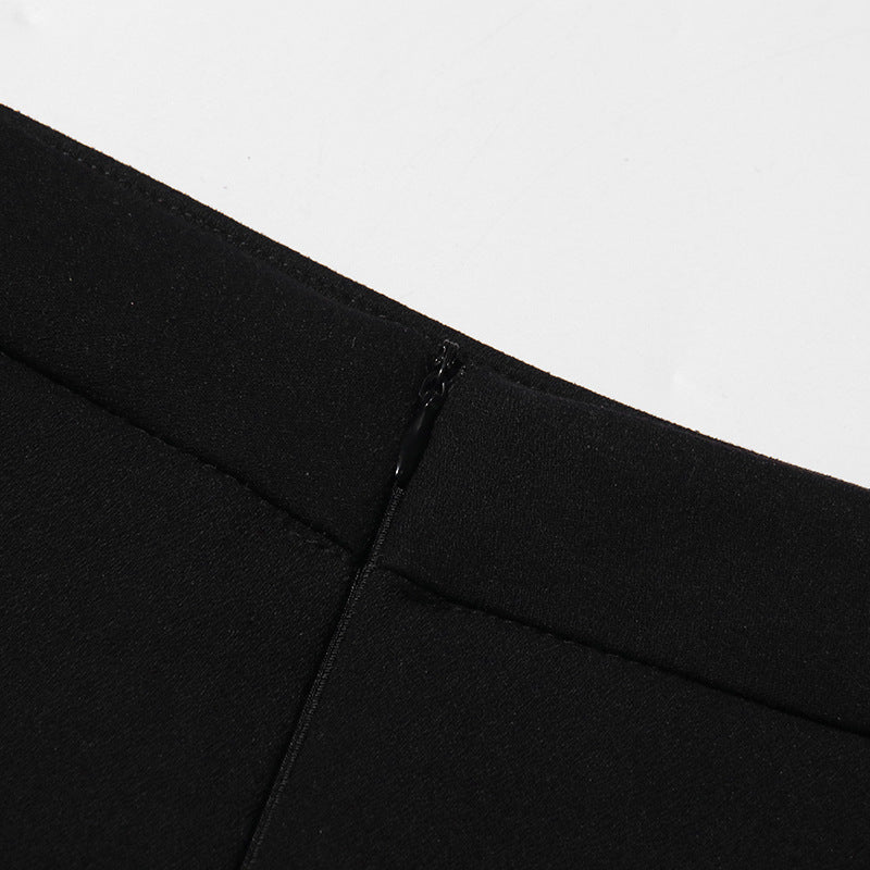 褶皱喇叭袖上衣和高腰裙套装，配腰带 – Rosiny 