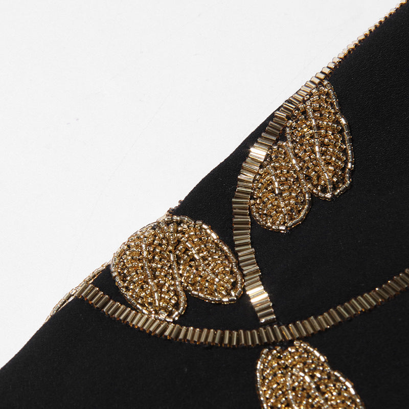 褶皱喇叭袖上衣和高腰裙套装，配腰带 – Rosiny 