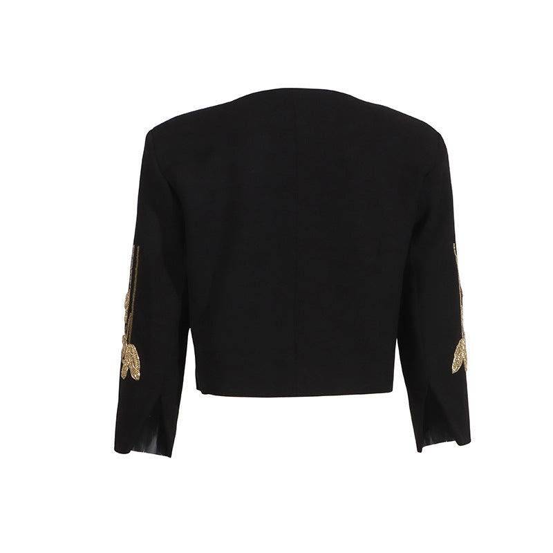 褶皱喇叭袖上衣和高腰裙套装，配腰带 – Rosiny 