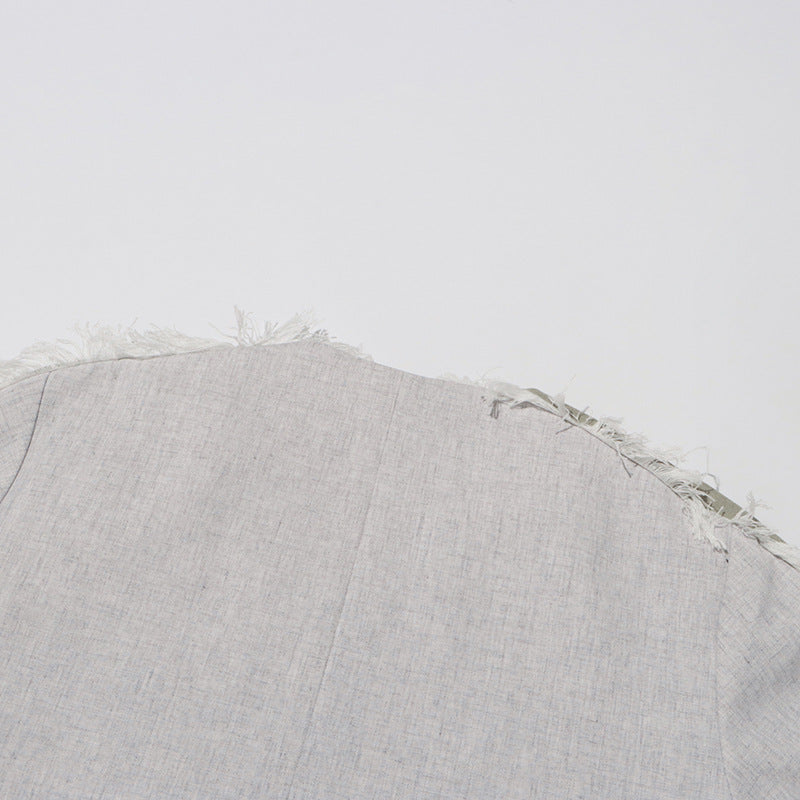 Geplooide top met uitlopende mouwen en maxi-rok set met tailleband – Rosiny 