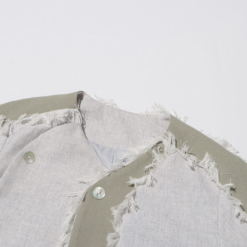 Geplooide top met uitlopende mouwen en maxi-rok set met tailleband – Rosiny 