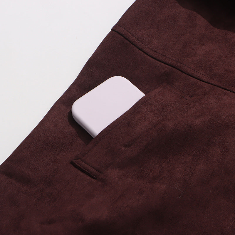 belted suede trench coat with storm flap – MARLOWE