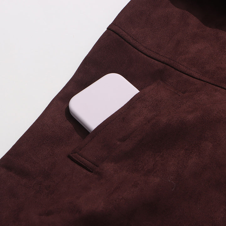 belted suede trench coat with storm flap – MARLOWE