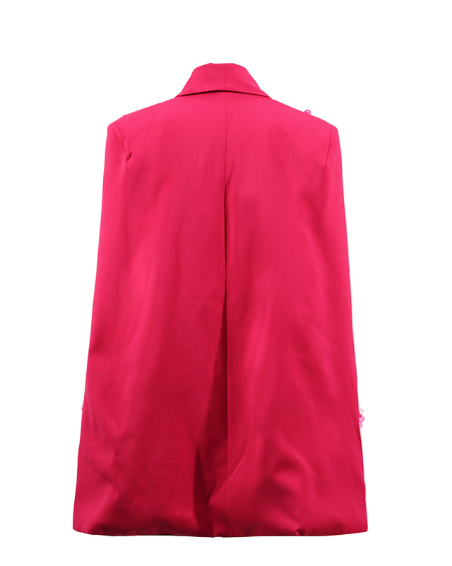 embellished cape blazer with belted waist – AURORIXA