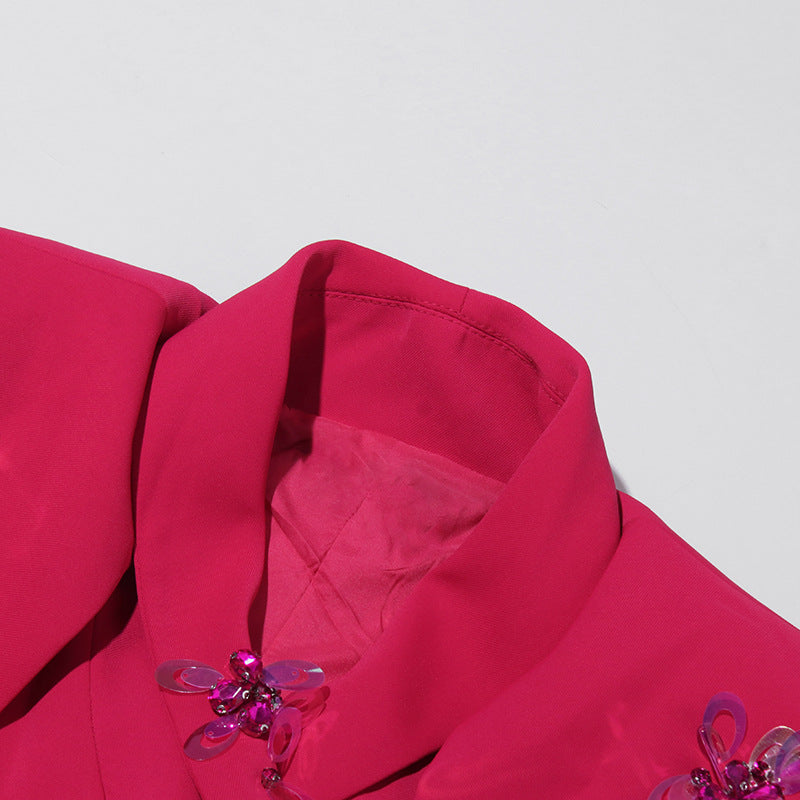 embellished cape blazer with belted waist – AURORIXA