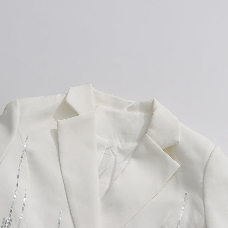 tailored sequin-embellished blazer set – STELLAR