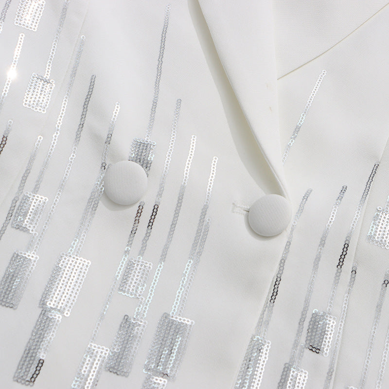 tailored sequin-embellished blazer set – STELLAR