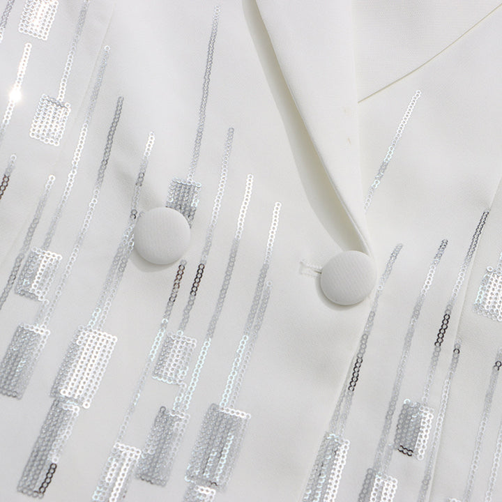 tailored sequin-embellished blazer set – STELLAR