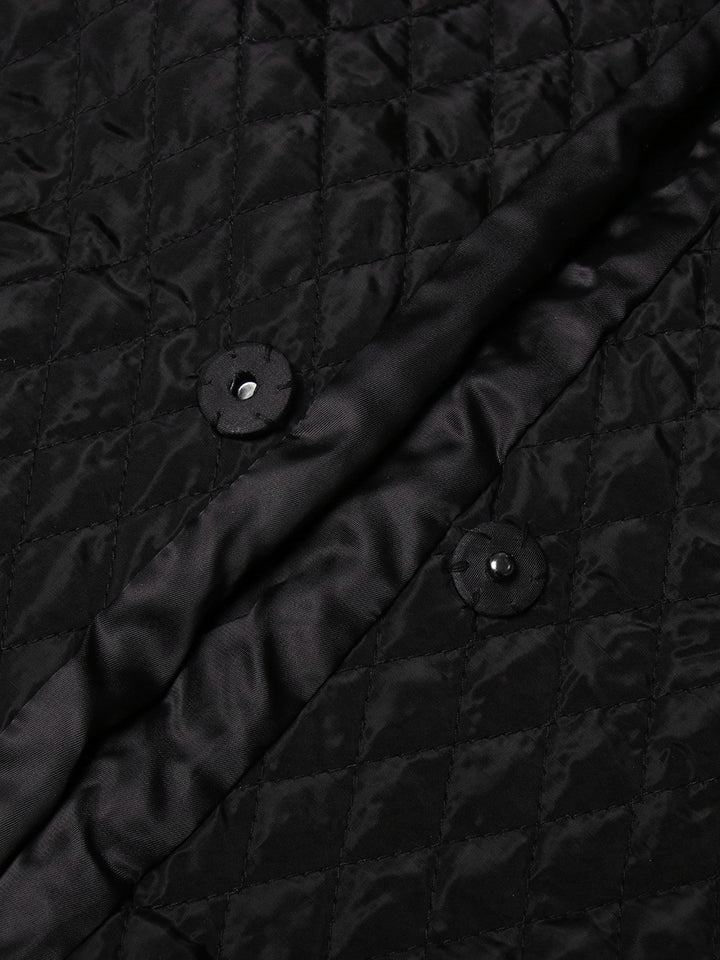 oversized quilted long coat with relaxed fit – BONURA