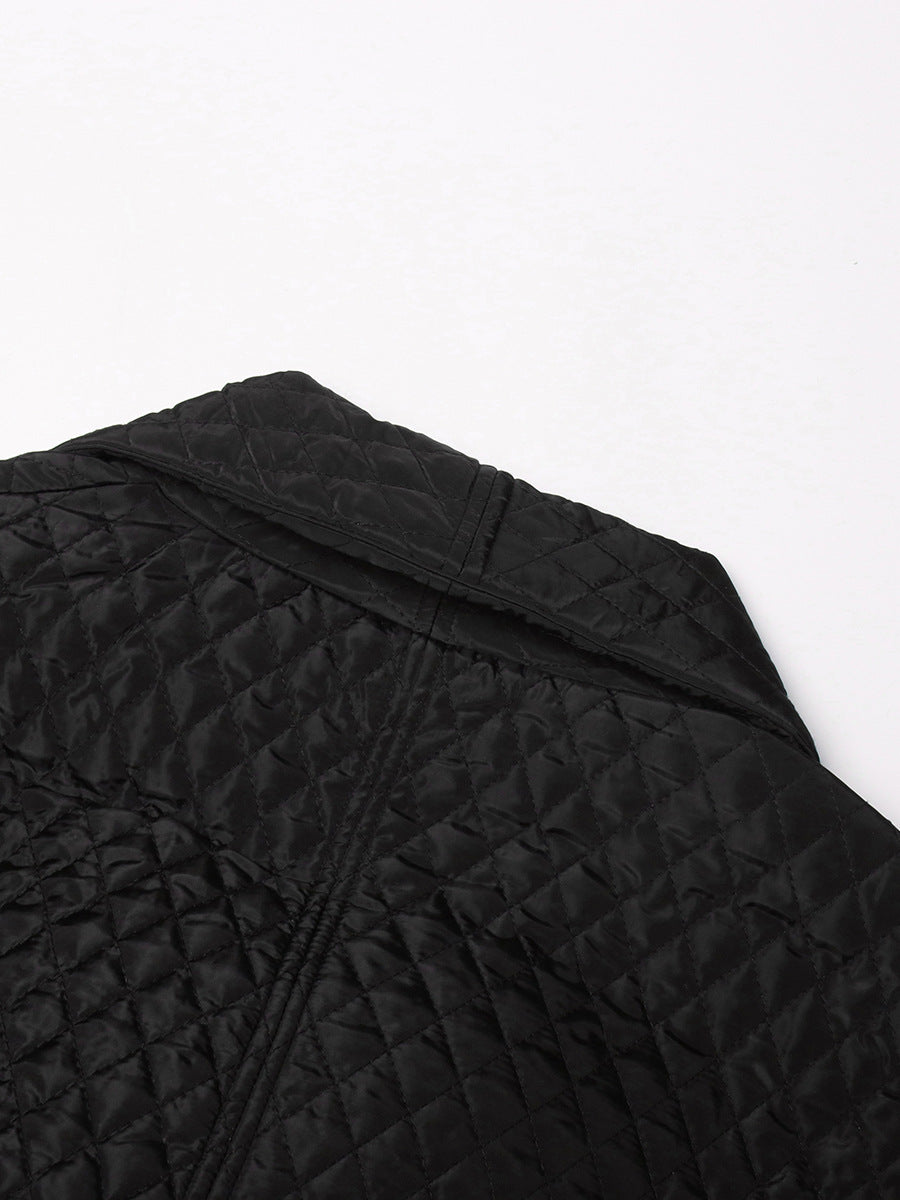 oversized quilted long coat with relaxed fit – BONURA